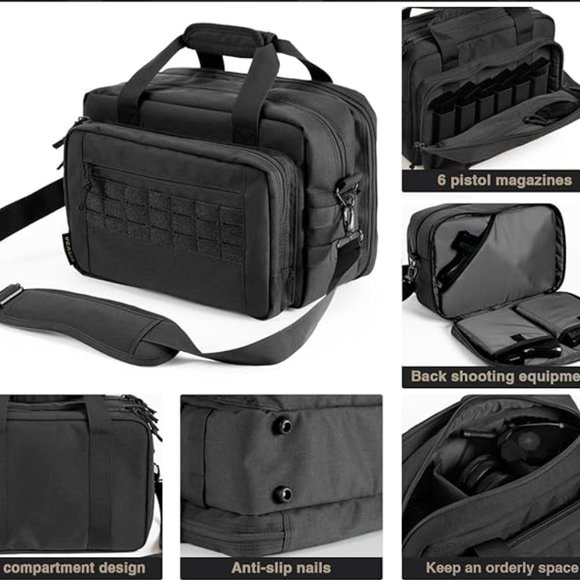 Gun Bag Range Bag Pistol Case Gun Case Magazine Lockable Double Layer Explosion - Picture 5 of 6
